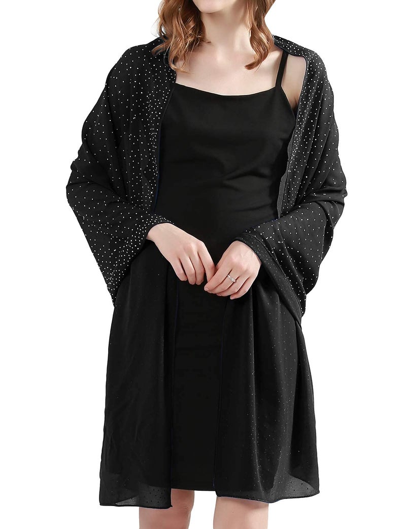 BANETTETA Black Shawls and Wraps for Evening Dresses Wrap Cover Up Formal Shawl Wraps for Women (Black) - Image 5
